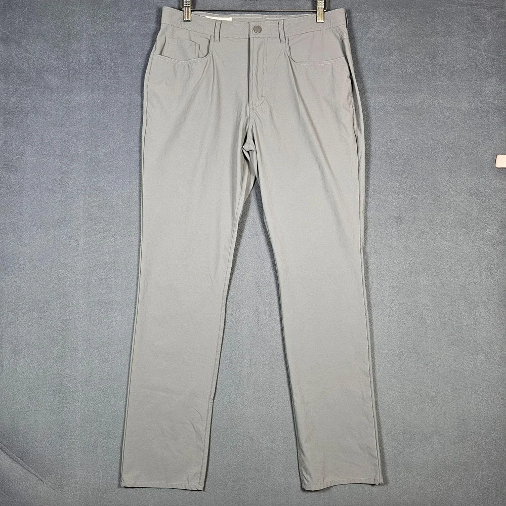 Onward Reserve Pants Mens 34x32 Gray Stretch Lightweight Nylon Spandex Chino
